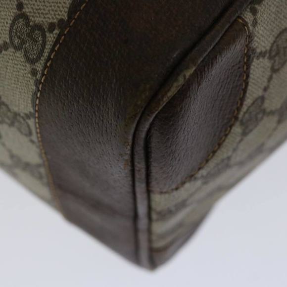 GUCCI GG Supreme Web Sherry Line Hand Bag PVC Beige Red Green Auth 67336 - Picture 13 of 16